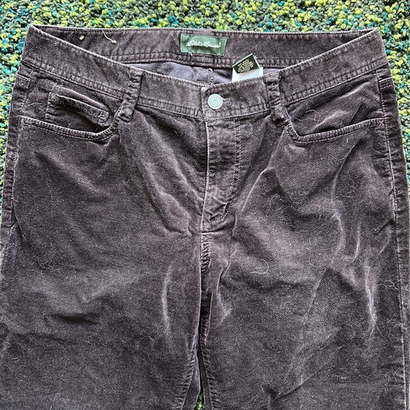 Eddie Bauer Brown Velvet Flared Pants - Picture 2 of 5